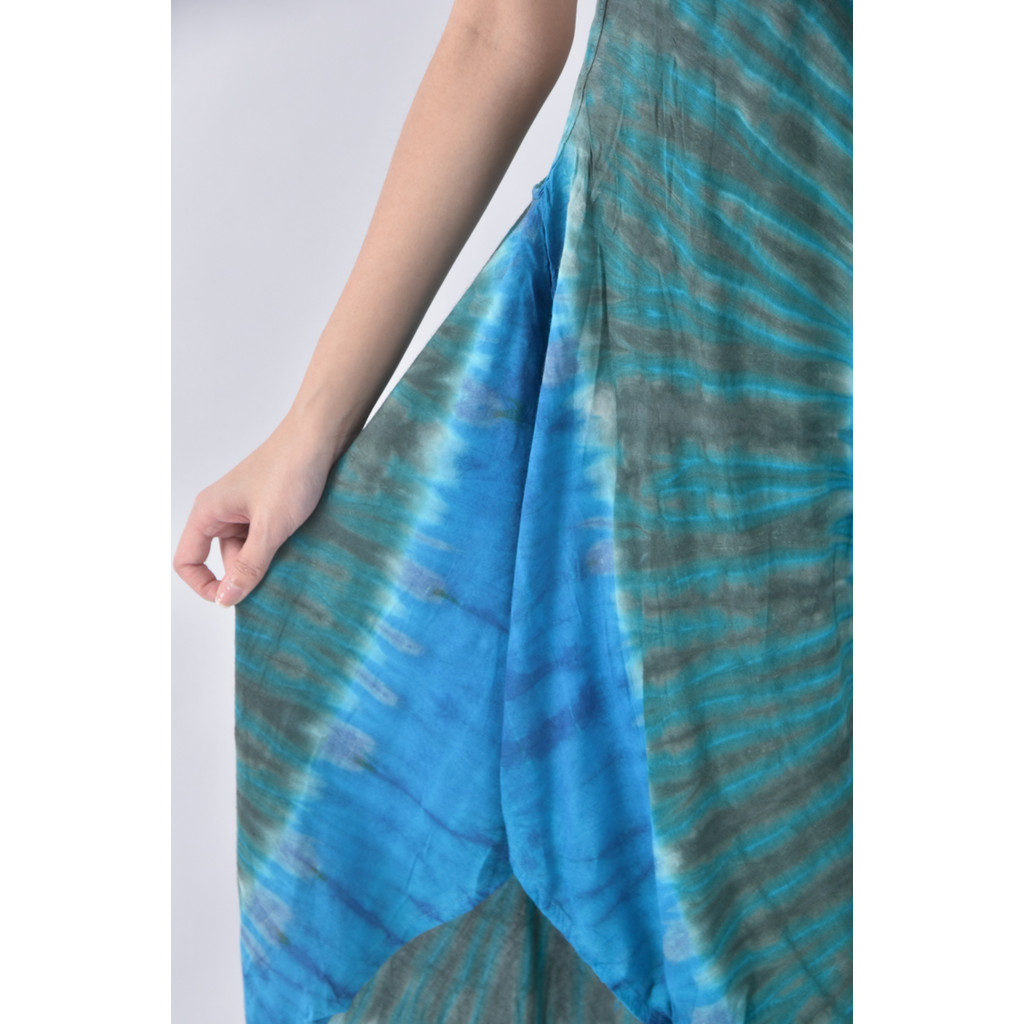 (L) 質感吊帶度假風藍色上衣二手衣, , large