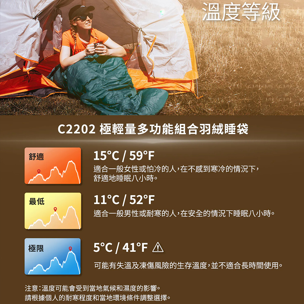 Litume C2202 極輕量多功能組合羽絨睡袋(250g), , large