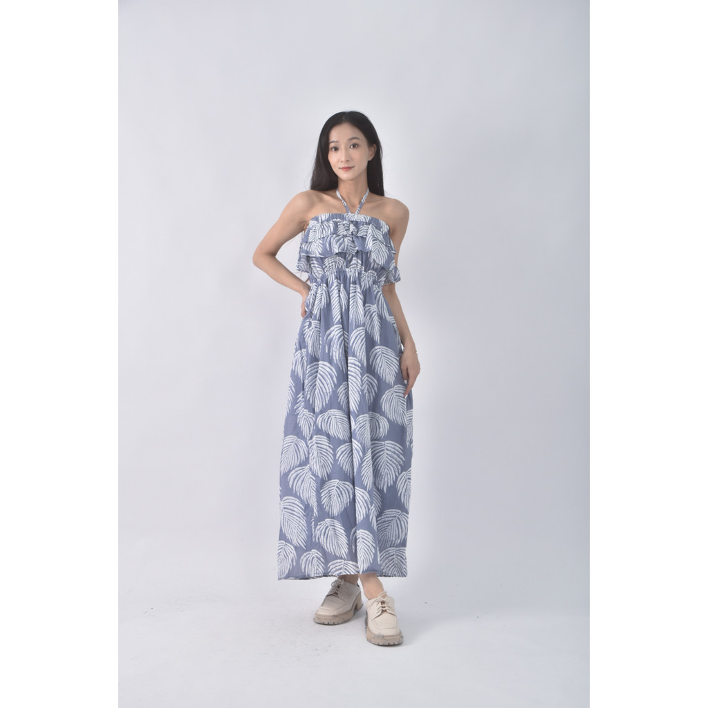 (S) ob style質感撞色藍色洋裝二手衣