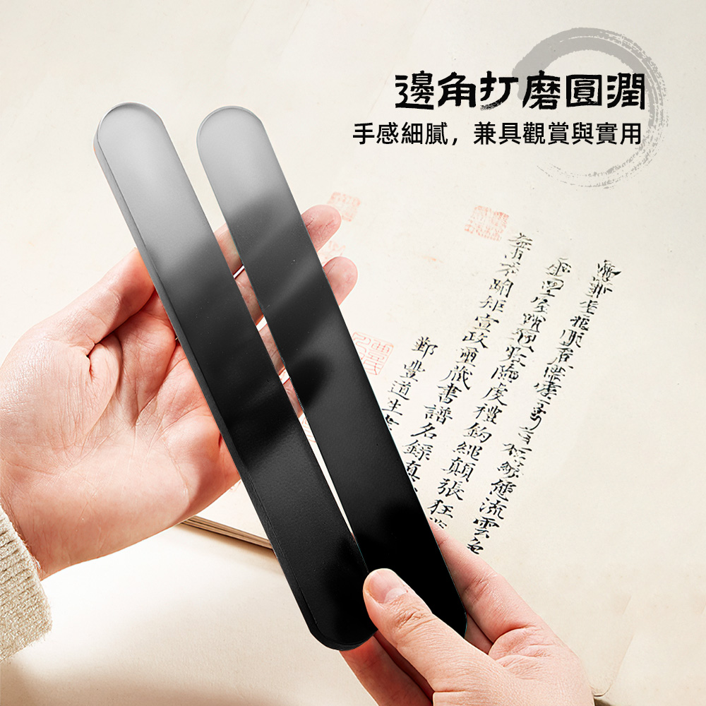 【上手家居】琉璃紙鎮 霧隱墨色(辦公文具/文鎮/壓紙器/鎮尺/布鎮), , large