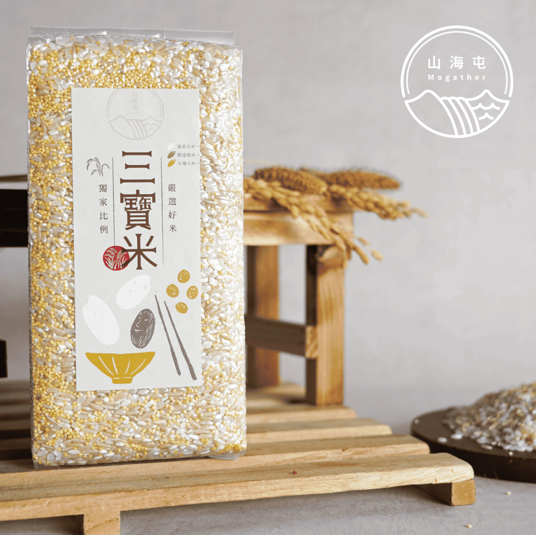 【山海屯】嚴選穀物-三寶米1kg, , large