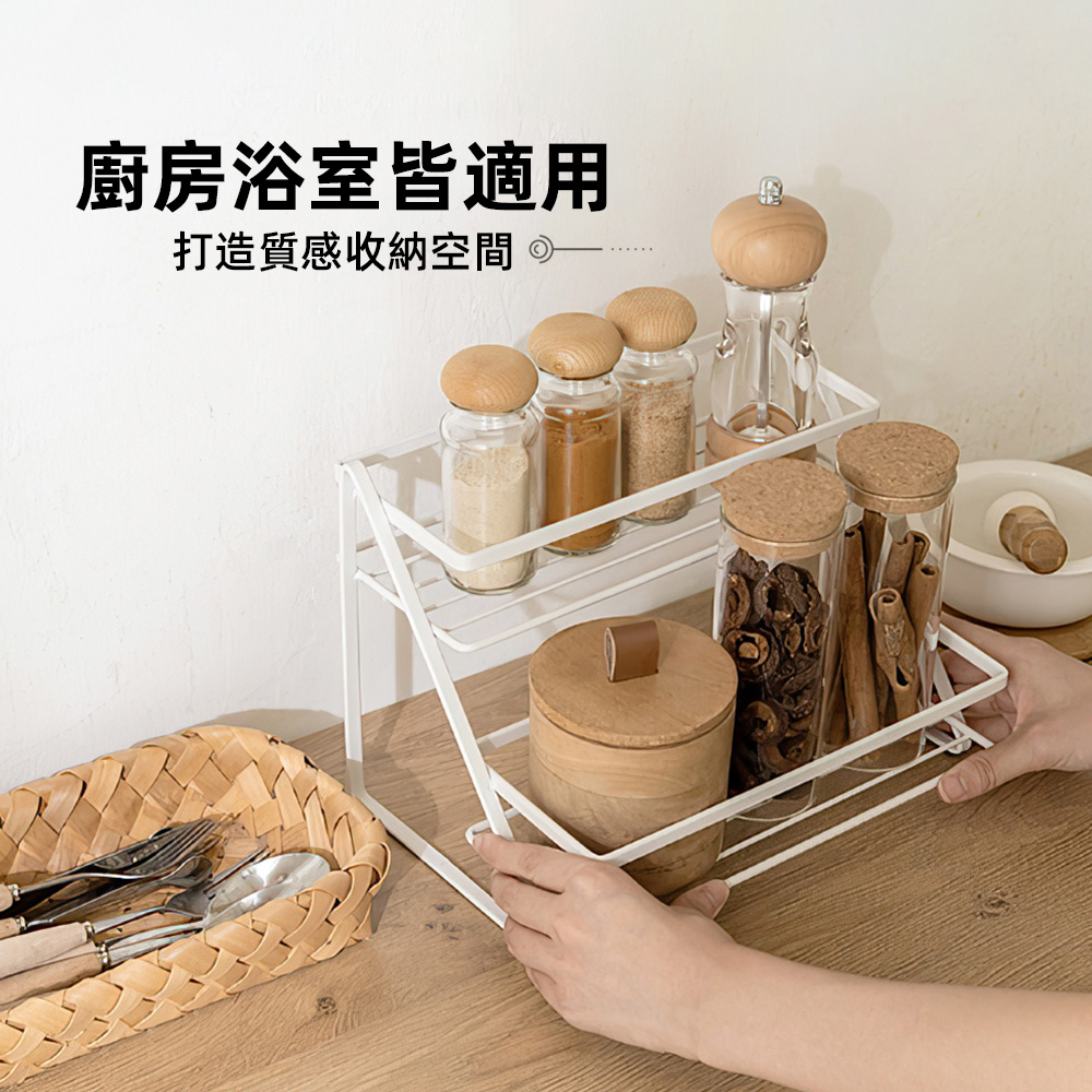 【上手家居】階梯式浴室置物架-白色(浴室置物架/浴室收納架/廁所收納架/廁所置物架), , large