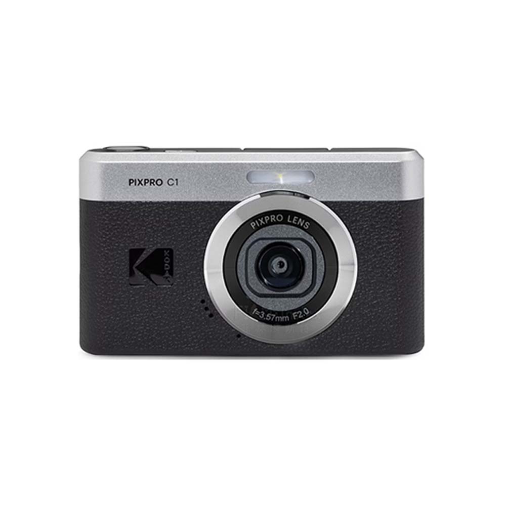 [KODAK] PIXPRO C1 翻轉螢幕數位相機-黑色公司貨 +64G柯達記憶卡, , large