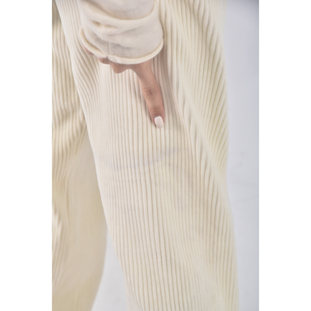 (F) approach韓牌高腰絨布白色長褲二手衣, , large