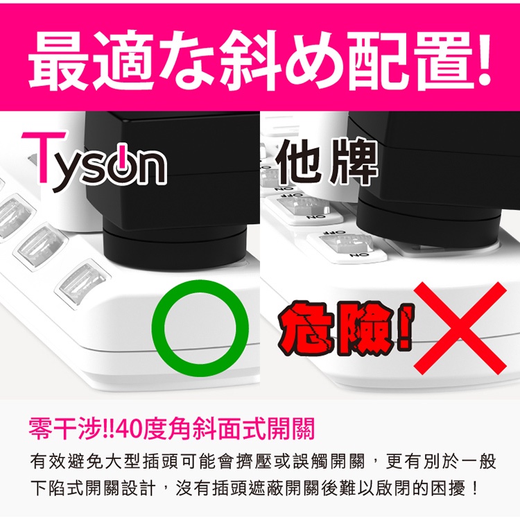 Tyson太順電業 台灣製 5切4座 3P延長線【現貨】多尺寸 354AS 延長線 安全防火 阻燃 抗雷擊 耐摔 耐用, , large