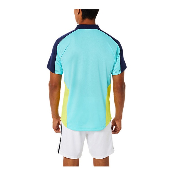 Asics 男 POLO衫 短袖上衣 海外版 網球 服飾 運動 訓練 透氣 亞瑟士 白藍 [2041A193-101], , large