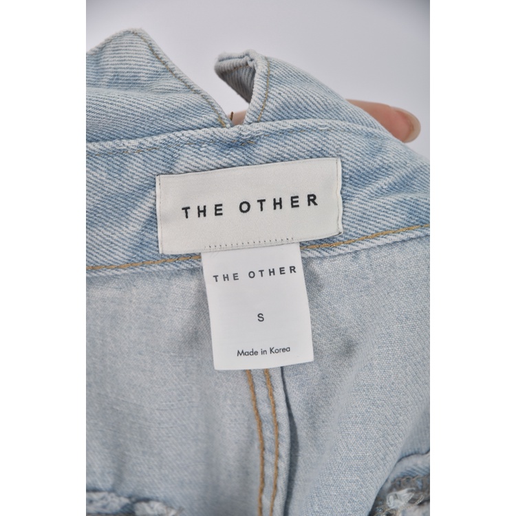 (S) the other韓牌高腰丹寧牛仔反摺藍色長褲二手衣, , large