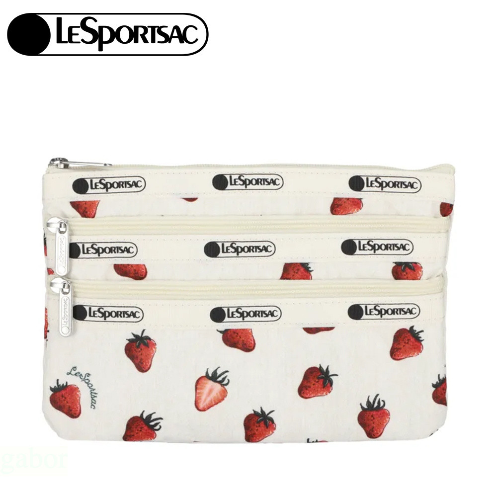 LeSportsac 3-zip Cosmetic 三層拉鍊化妝包 -莓果輕舞, , large