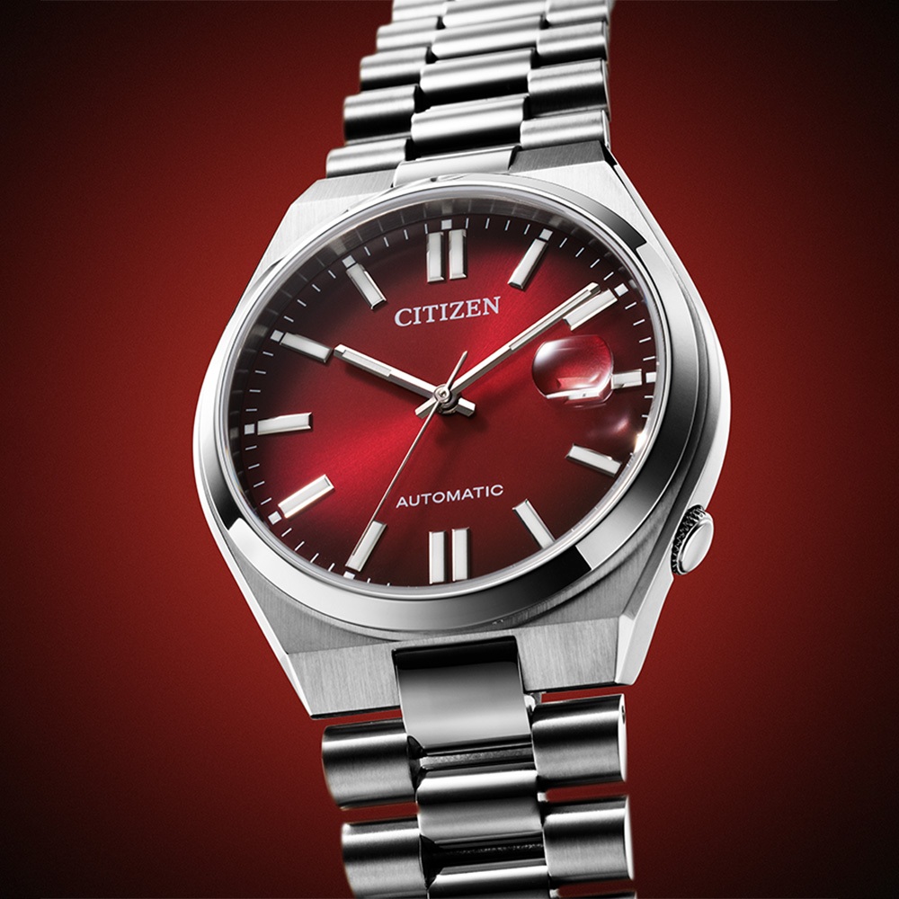 CITIZEN 星辰 限量款 TSUYOSA 青春撞色機械錶-漸層紅 禮物 NJ0150-56W, , large