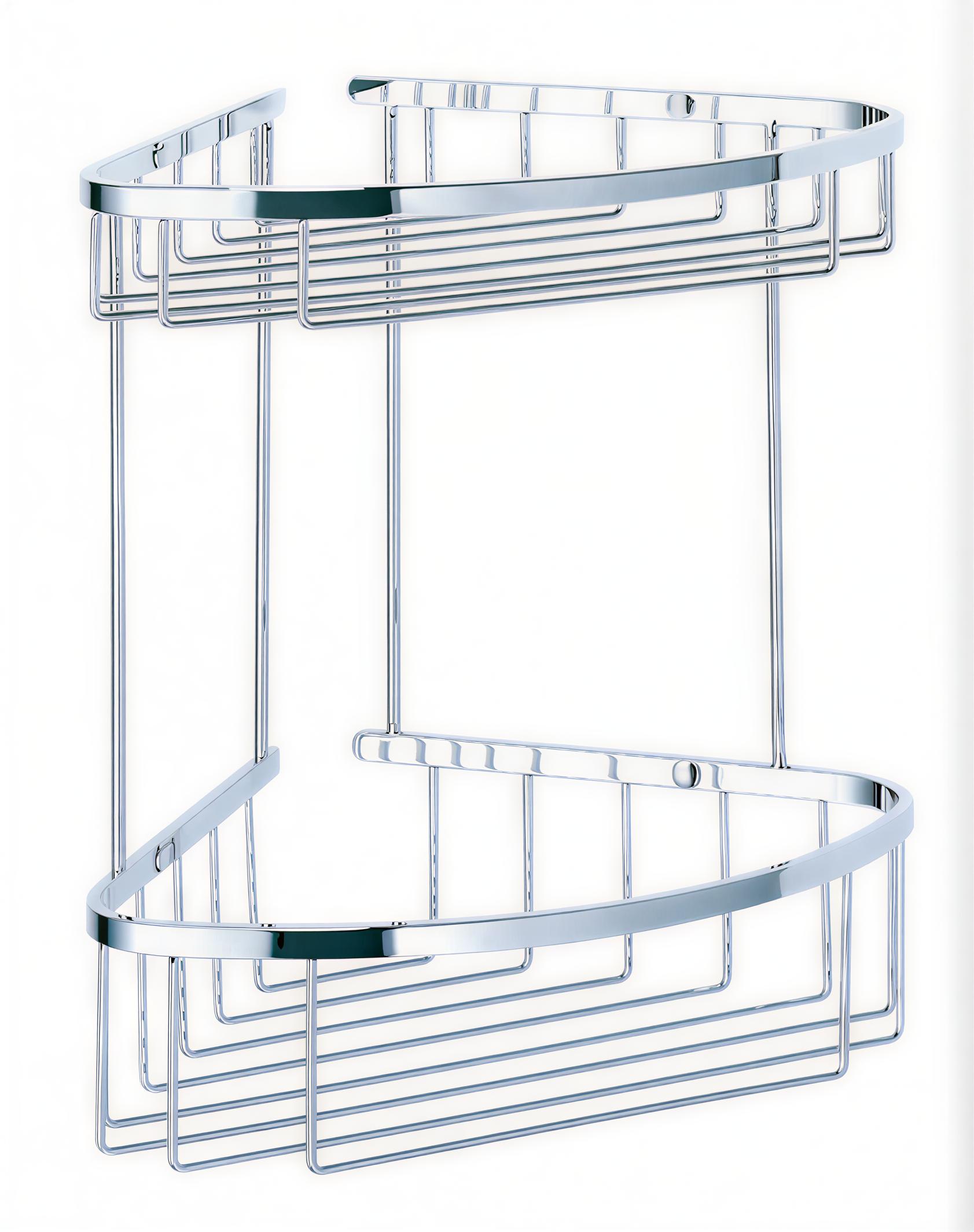 Stainless steel double-layer corner shelf, , large