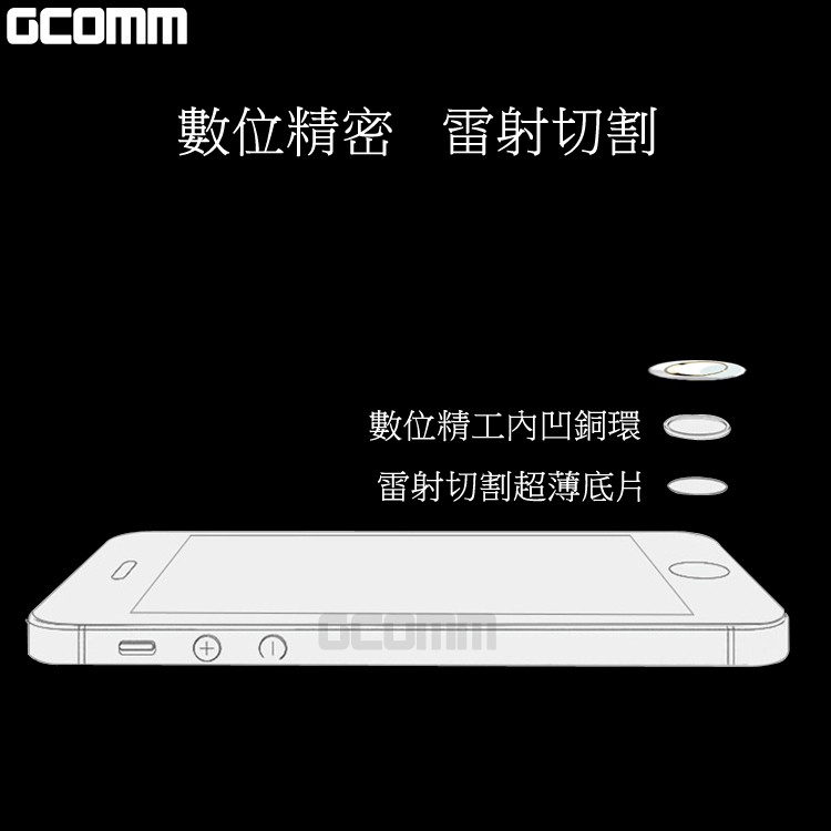 GCOMM Apple iPhone Home 支援指紋辨識 按鍵保護貼 白底玫瑰金邊, , large