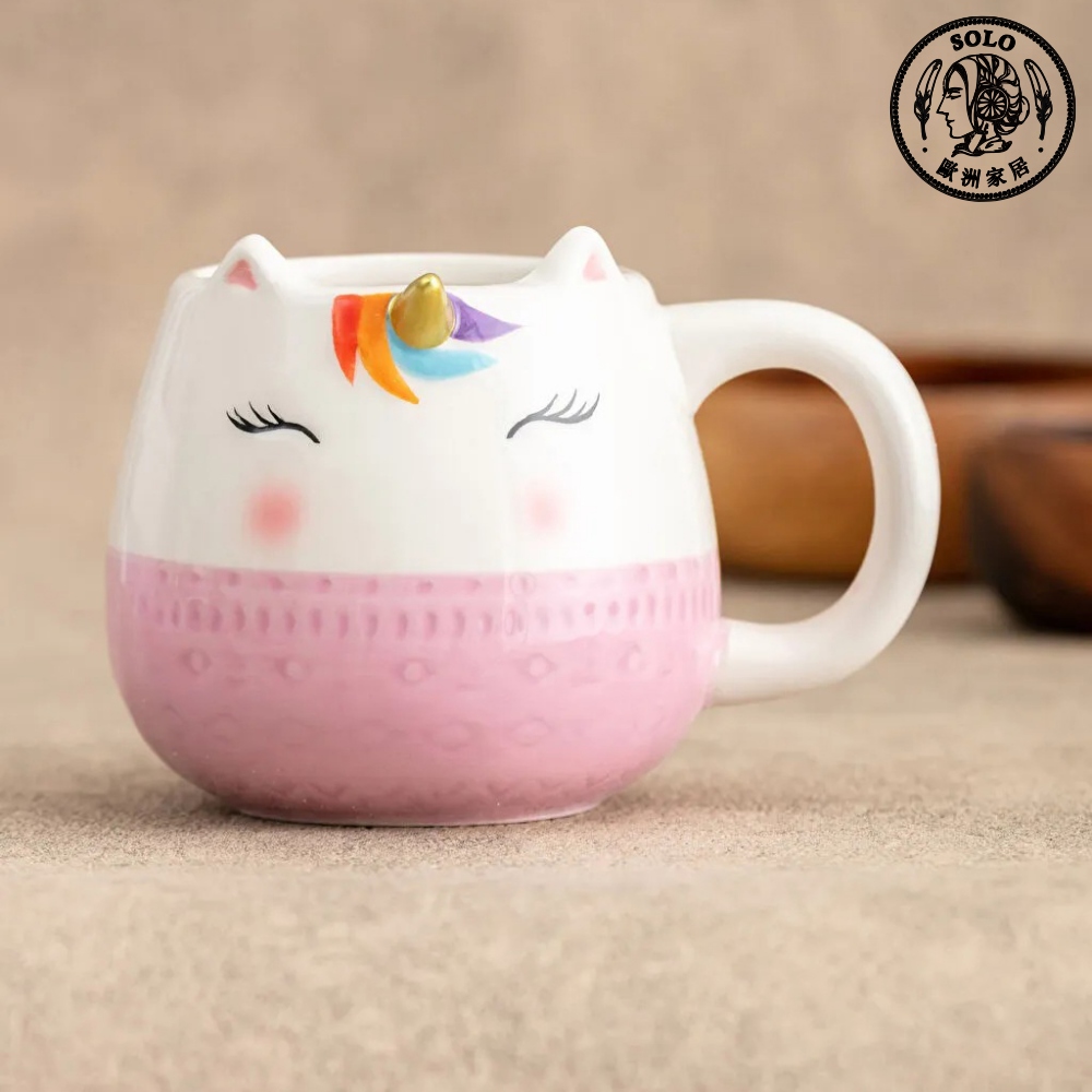 【SOLO歐洲家居】LCW Home 350ml 夢幻獨角獸造型杯 馬克杯, , large