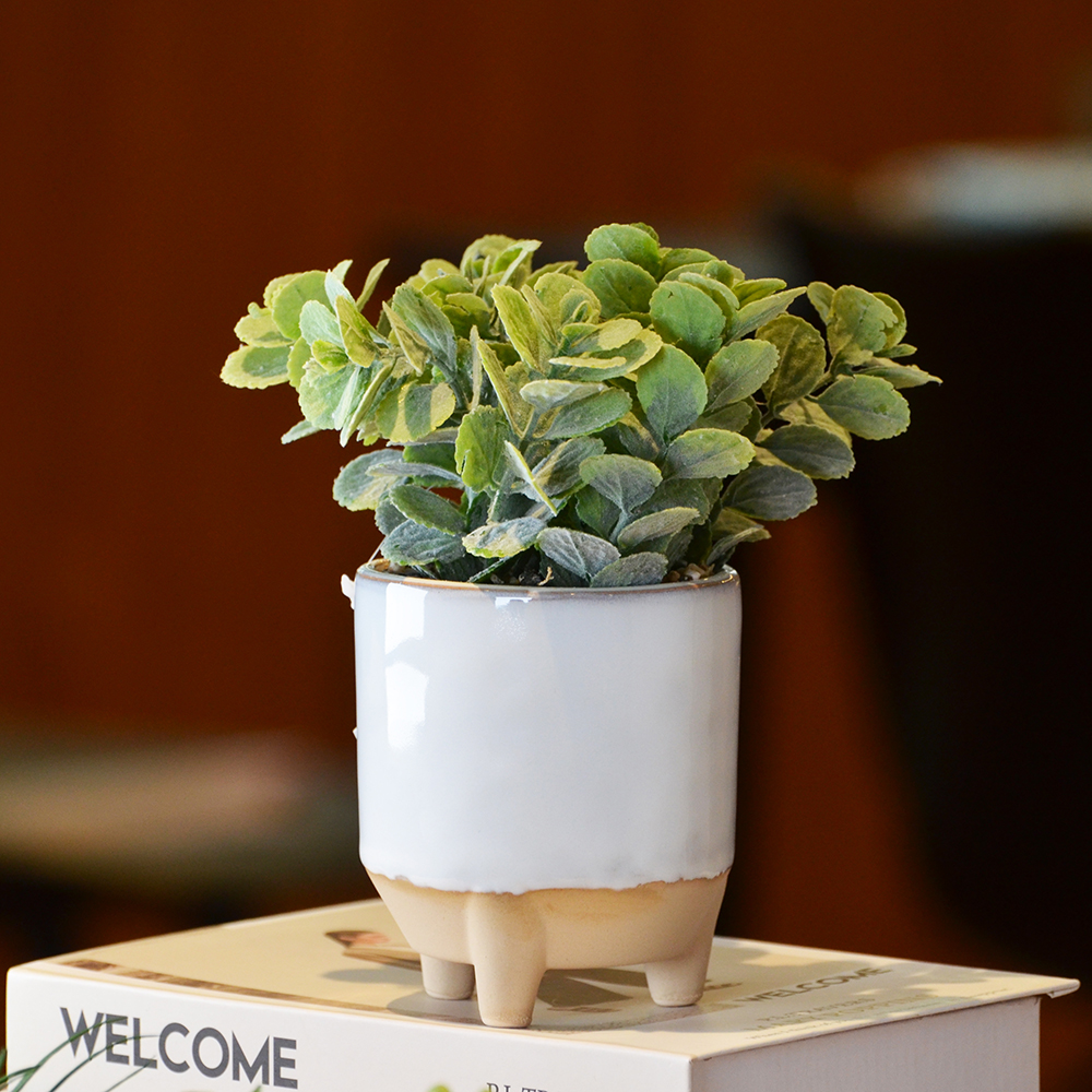 CERAMIC POT WITH ARTIFICIAL PLANT, , large