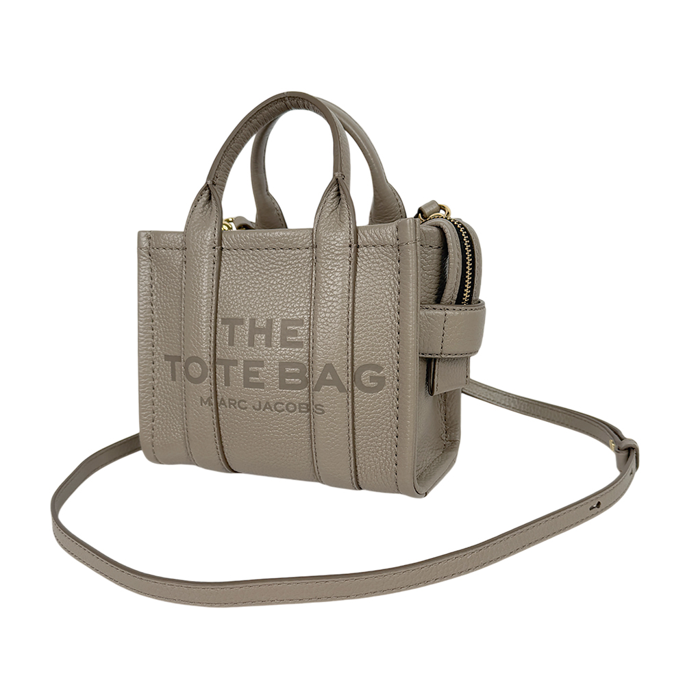 MARC JACOBS THE LEATHER TOTE 粒面皮革迷你托特包/水泥灰, , large