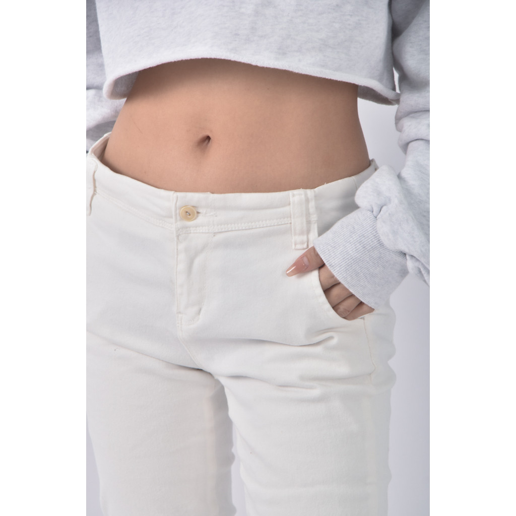 (L) 8gram韓牌簡約白色長褲二手衣, , large