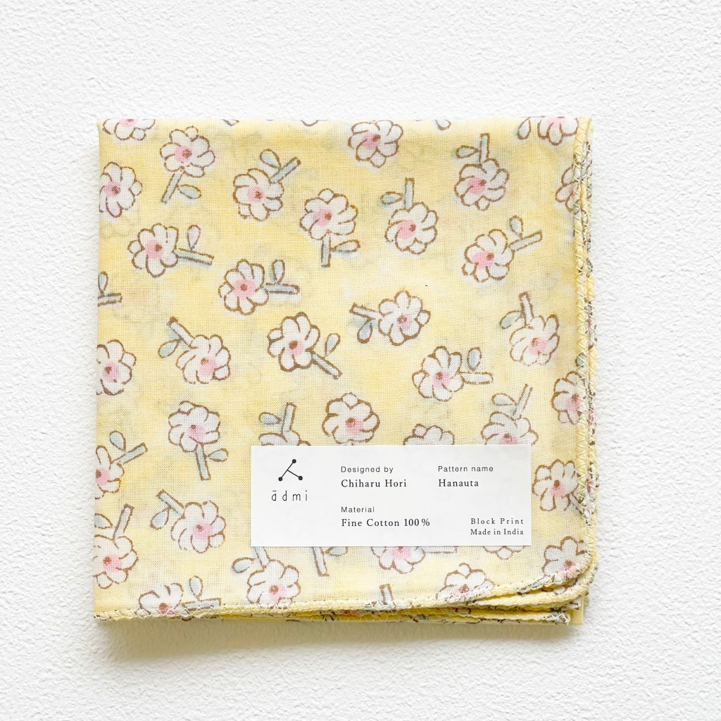 日本設計/印度製造 admi 全棉 方形 45x45 cm 手帕 手巾 (Hanauta 07), , large