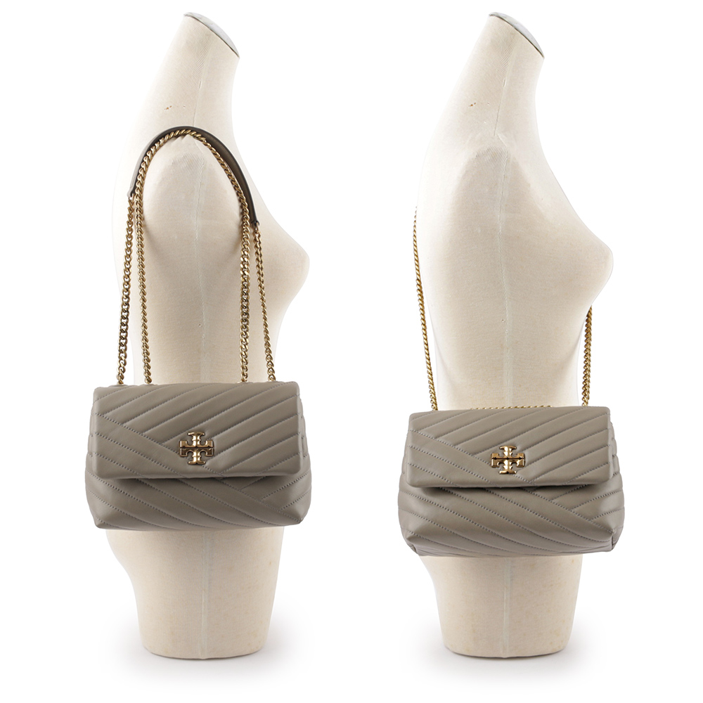 TORY BURCH Kira 縫線設計小款肩背/斜背二用包/灰色, , large