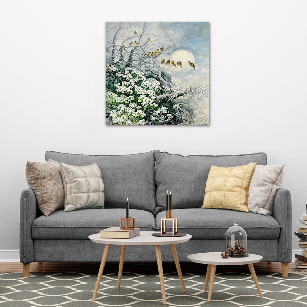 【御畫房】花好月圓 國家一級畫師手繪油畫80×80cm(VF-178), , large