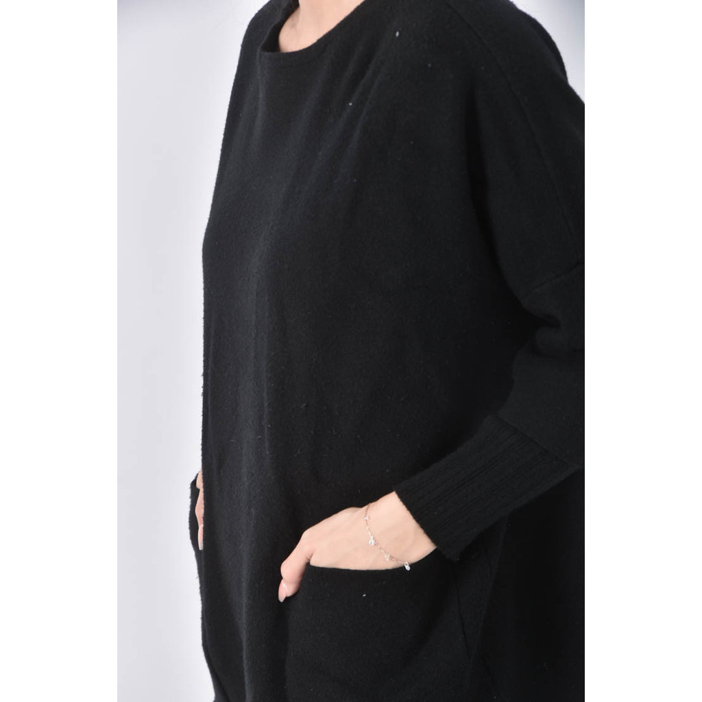 (XL) niceioi寬鬆黑色長袖上衣二手衣, , large