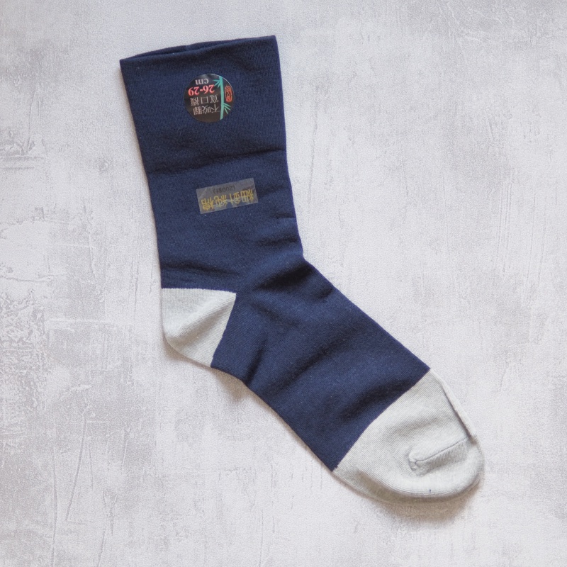 [Kaimei Cotton Industry] 4 pairs set MIT made in Taiwan, antibacterial and deodorizing bamboo charcoal wide-mouth health socks, navy blue style, , large