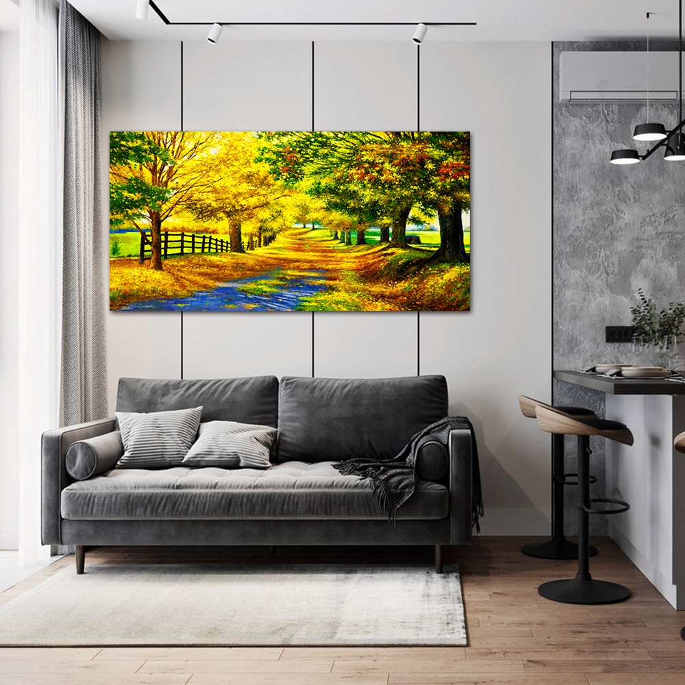 【御畫房】黃金大道 國家一級畫師手繪油畫60&times;120cm(VF-135), , large