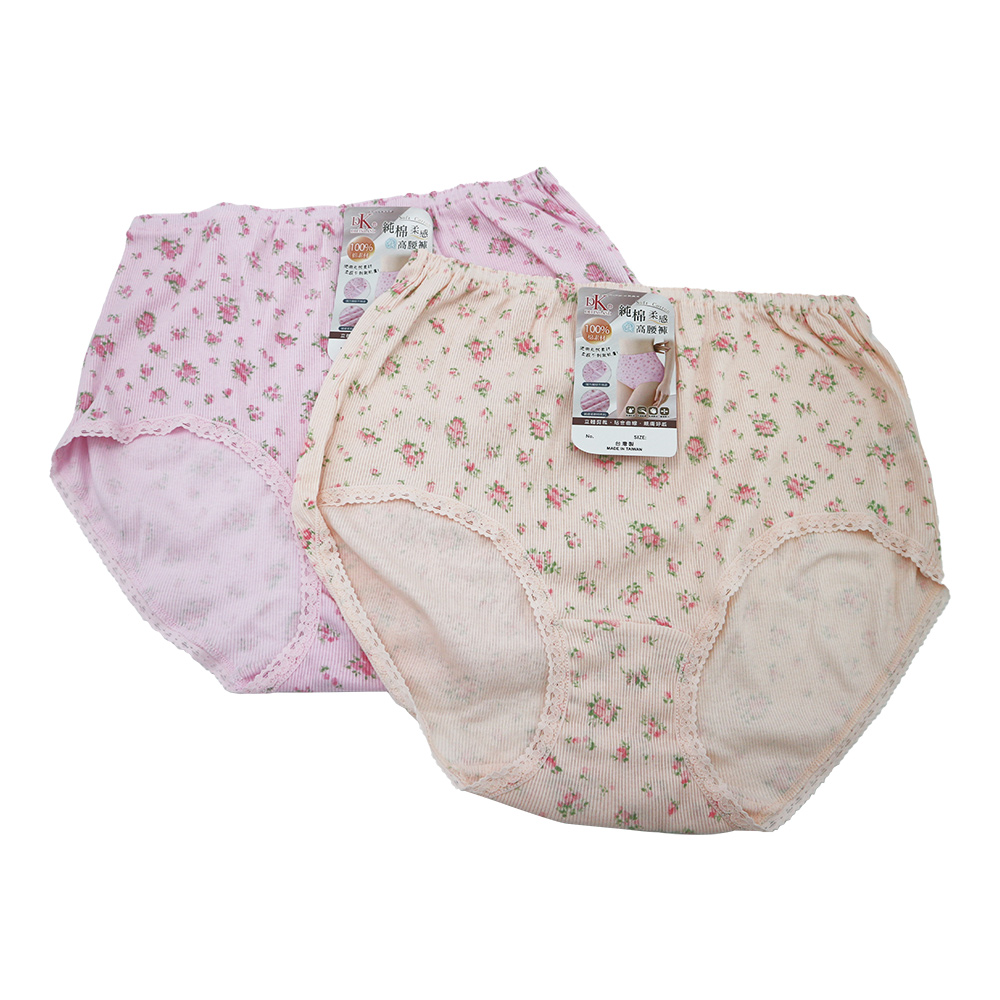 大尺碼純棉緹花高腰女內褲-8759-Q(2XL)-6件, , large