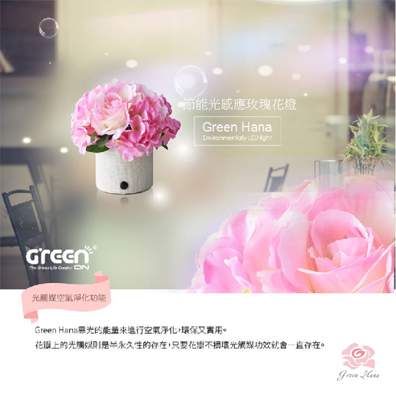 【Green Hana】 節能光感應玫瑰花燈 小夜燈, , large