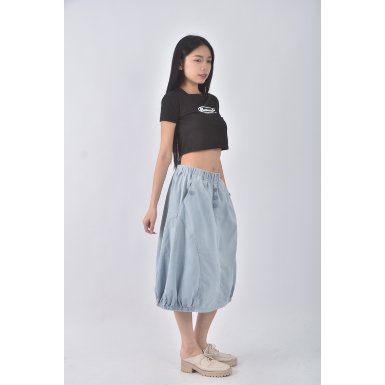 (M) 質感飛鼠藍色長裙二手衣, , large