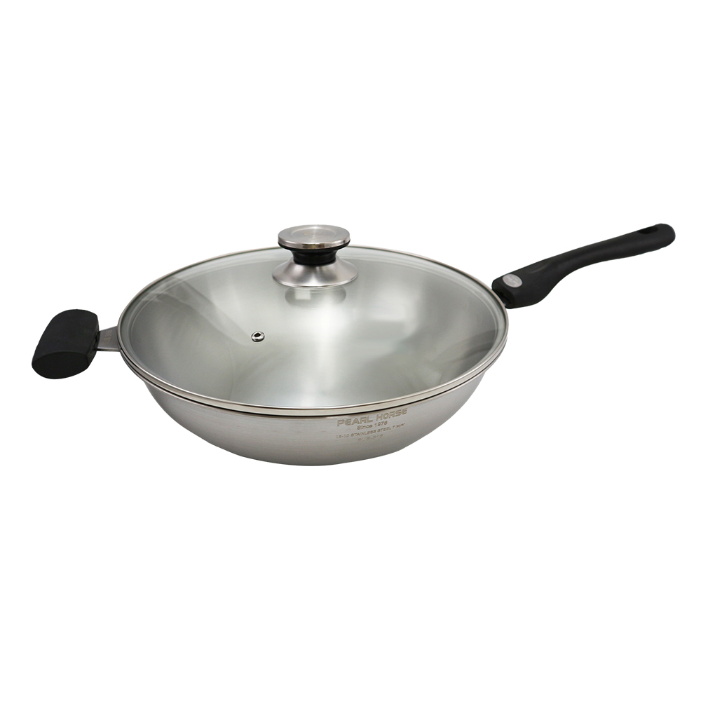 寶馬牌316不鏽鋼七層炒鍋-單把-33cm, , large