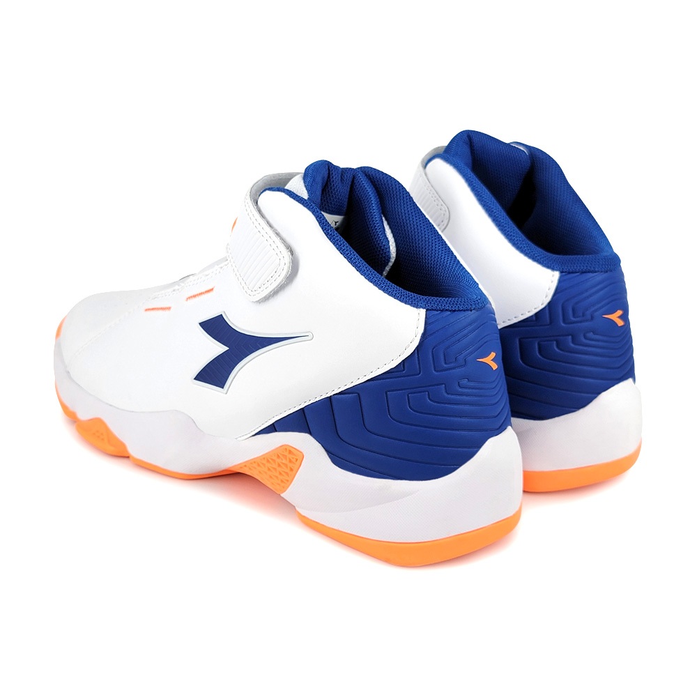 DIADORA迪亞多那 大童避震籃球鞋 童運動鞋 魔鬼氈 寬楦 保護後跟 抗菌 除臭 緩震 減壓 耐磨 防滑 白藍 黑紅, , large