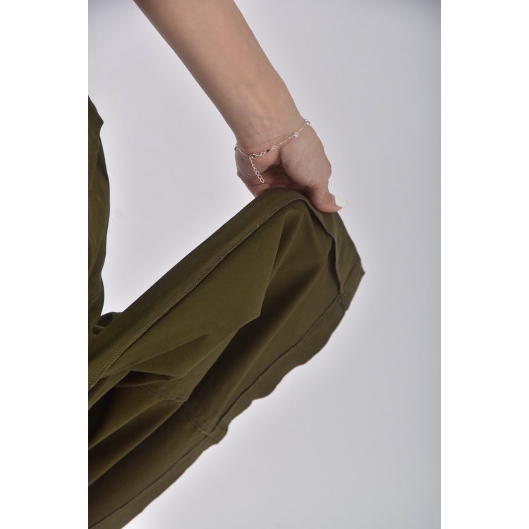 (M) 質感開岔綠色長裙二手衣, , large