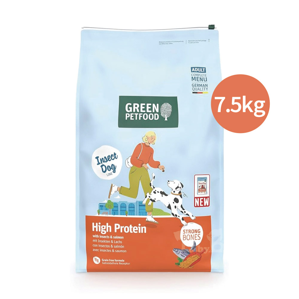 【倆寶貝精品館】Green Petfood 德國綠自然 昆蟲蛋白+鮭魚 無穀低敏成犬飼料7.5KG