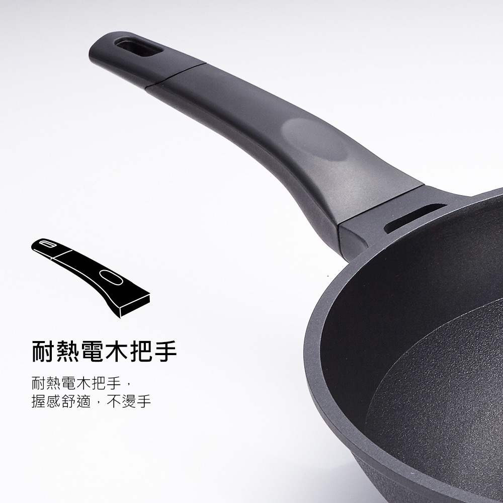 PERFECT 理想牌 日式黑金鋼炒鍋不沾炒鍋無蓋 33cm（店配拆把手）-Leidea樂德兒, , large