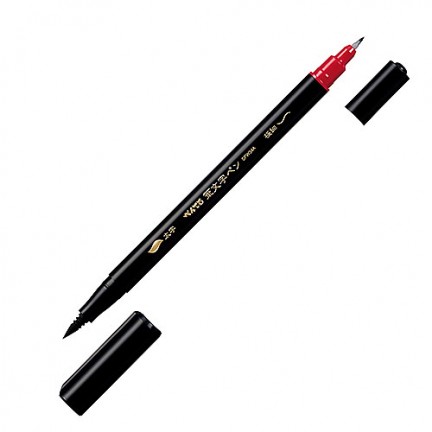 【 Pentel 飛龍 】筆文字兩頭毛筆（粗字+極細字）/支 XSFW34A, , large