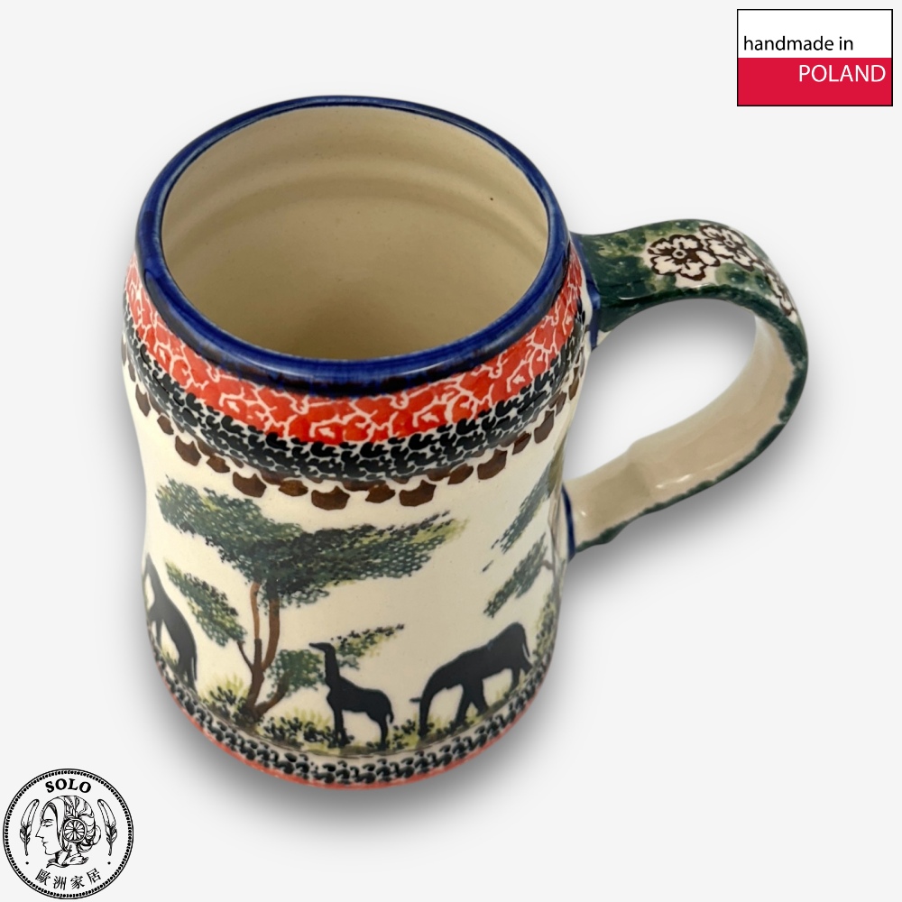 【SOLO Vintage】Cerraf Polish Pottery 680ml Beer Mug Ballad of the Open Plains Series Made in Poland, , large