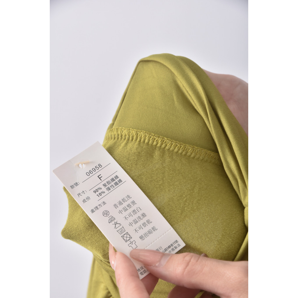 (S) 琦富服飾高領綠色長袖上衣二手衣, , large