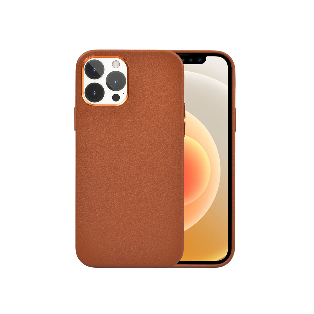 【WiWU】Genuine Leather Phone Case iPhone13 Pro Max-Brown, , large