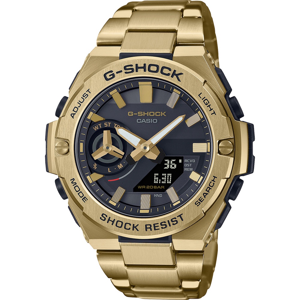 CASIO 卡西歐 G-SHOCK 太陽能電力藍芽 碳纖維核心防護構造手錶 GST-B500GD-9A