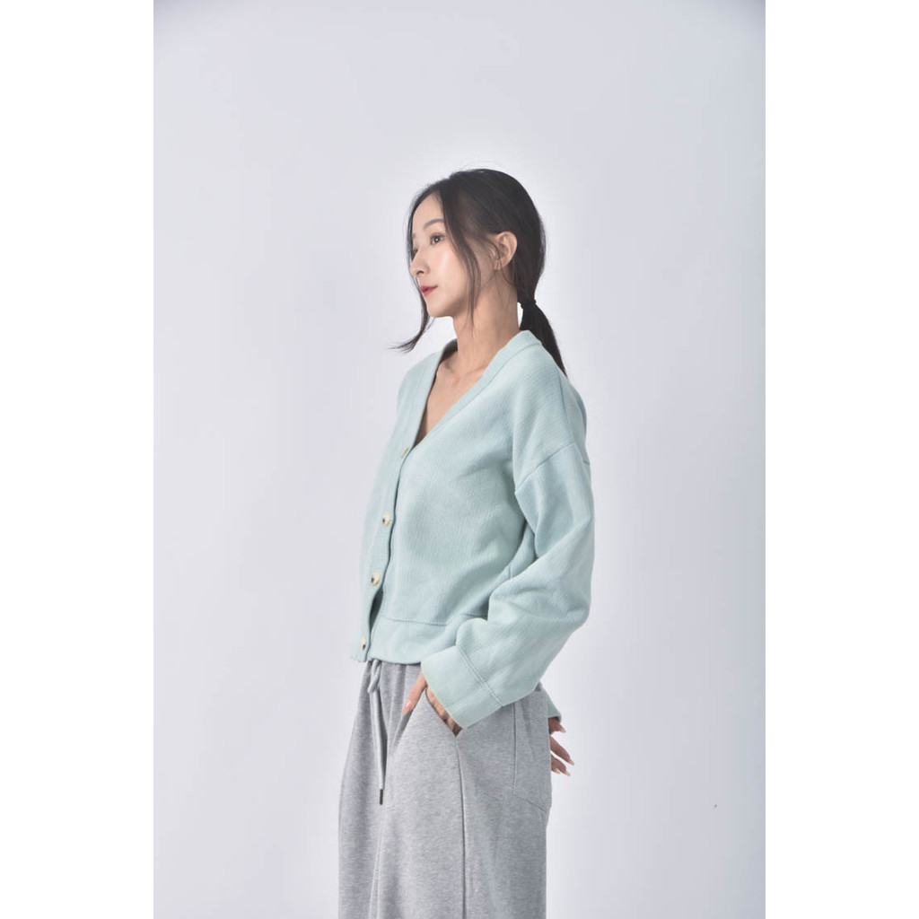 (S) 排扣綠色外套二手衣, , large