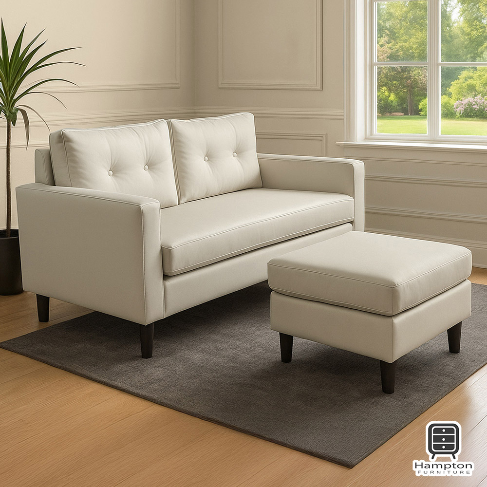 【Hampton 漢汀堡】安得烈皮面雙人轉角L型沙發-卡其色, , large