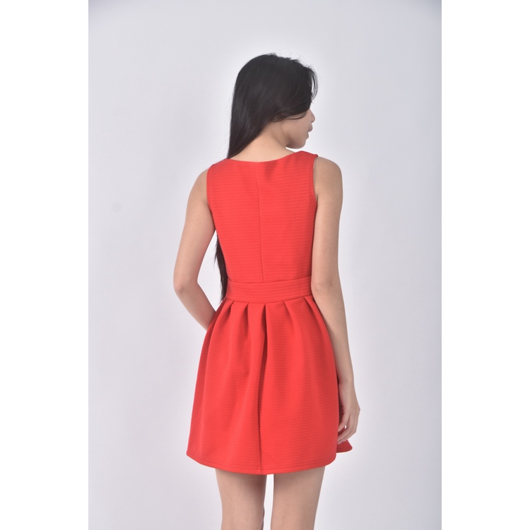 (S) ob style質感無袖紅色洋裝二手衣, , large