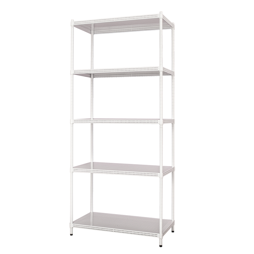 【Y HOUSE】60x45x180公分 沖孔板五層架 洞洞板層架 鐵架 -烤漆白, , large