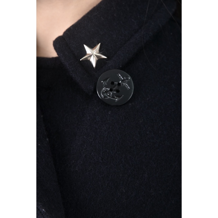 (S) earth music ecology質感羊毛排扣藍色外套二手衣, , large