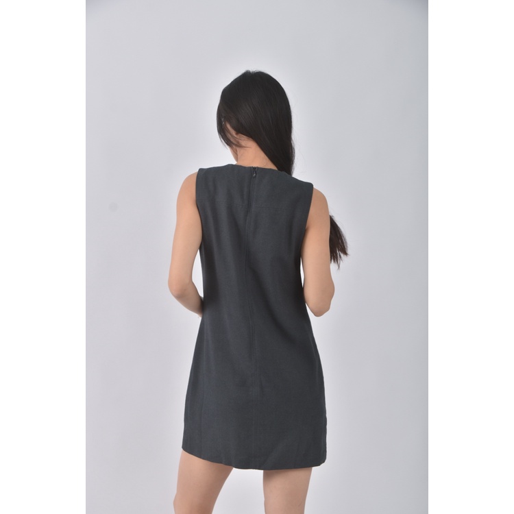 (S) gap premium質感無袖灰色洋裝二手衣, , large