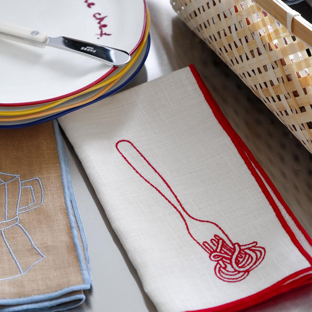 Embroidered Napkins-Spagetti, , large