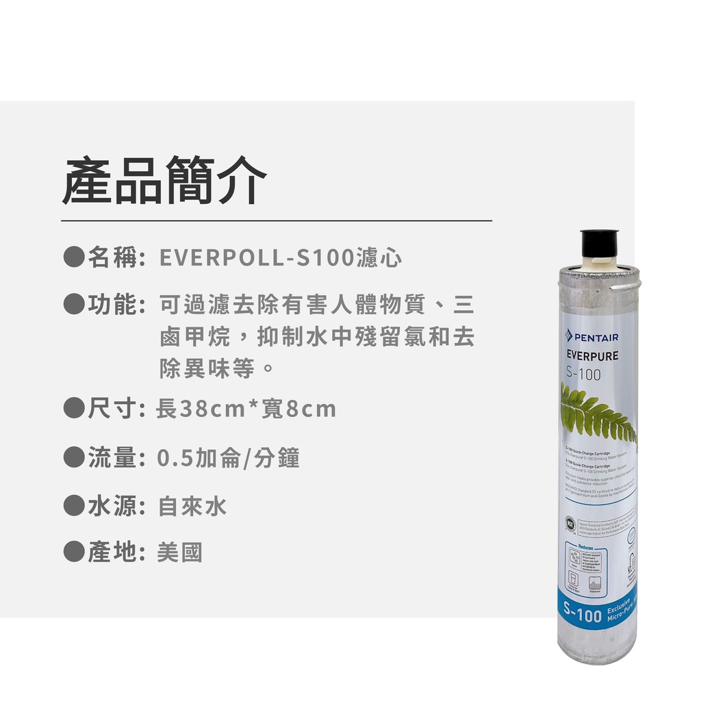 【麗水生活】EVERPURE 愛惠浦S-100愛惠浦S-100 濾心-美國原裝進口濾心 餐飲業界用濾心 箱價, , large