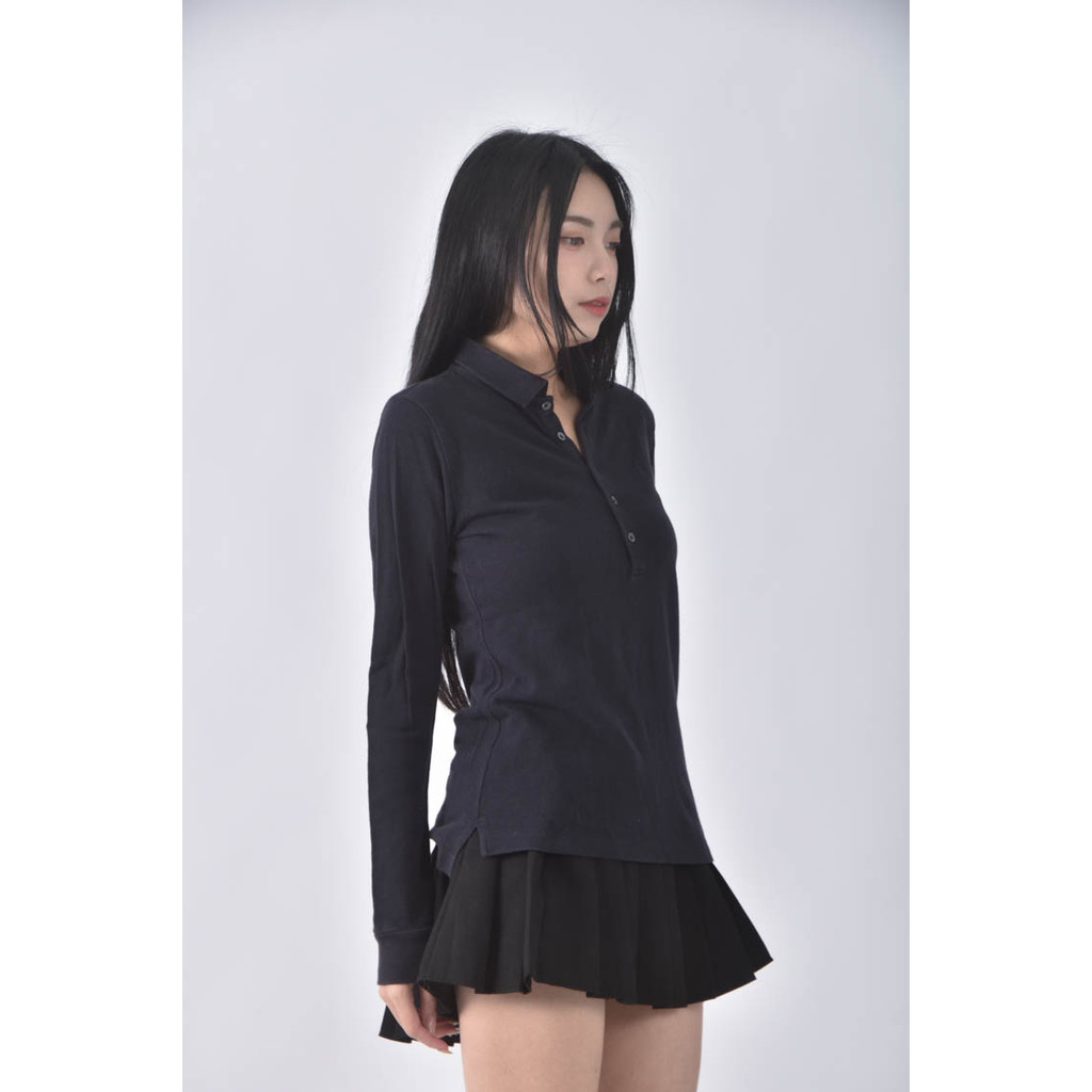 (S) ralph lauren排扣藍色長袖上衣二手衣, , large