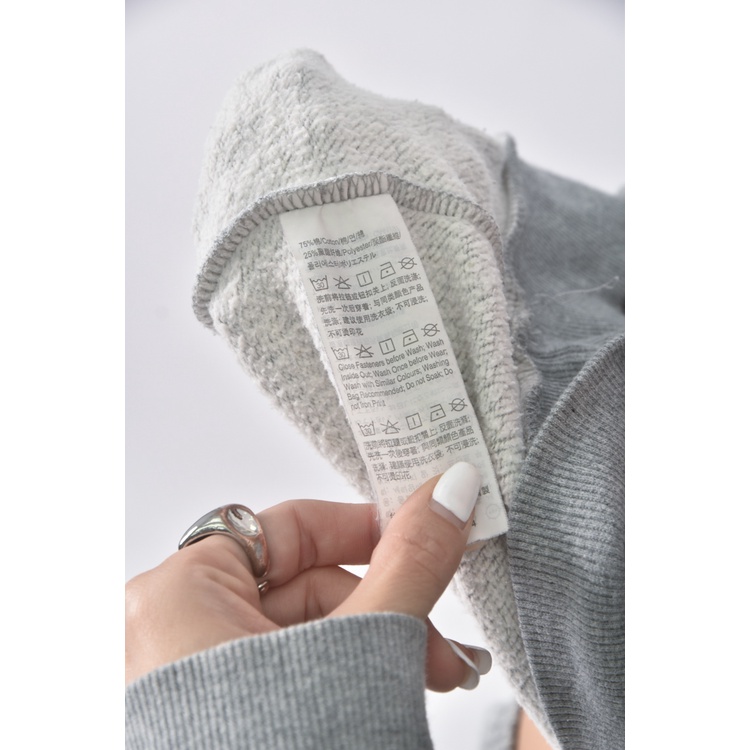 (L) bsx棉質內刷毛棉帽灰色長袖上衣二手衣, , large