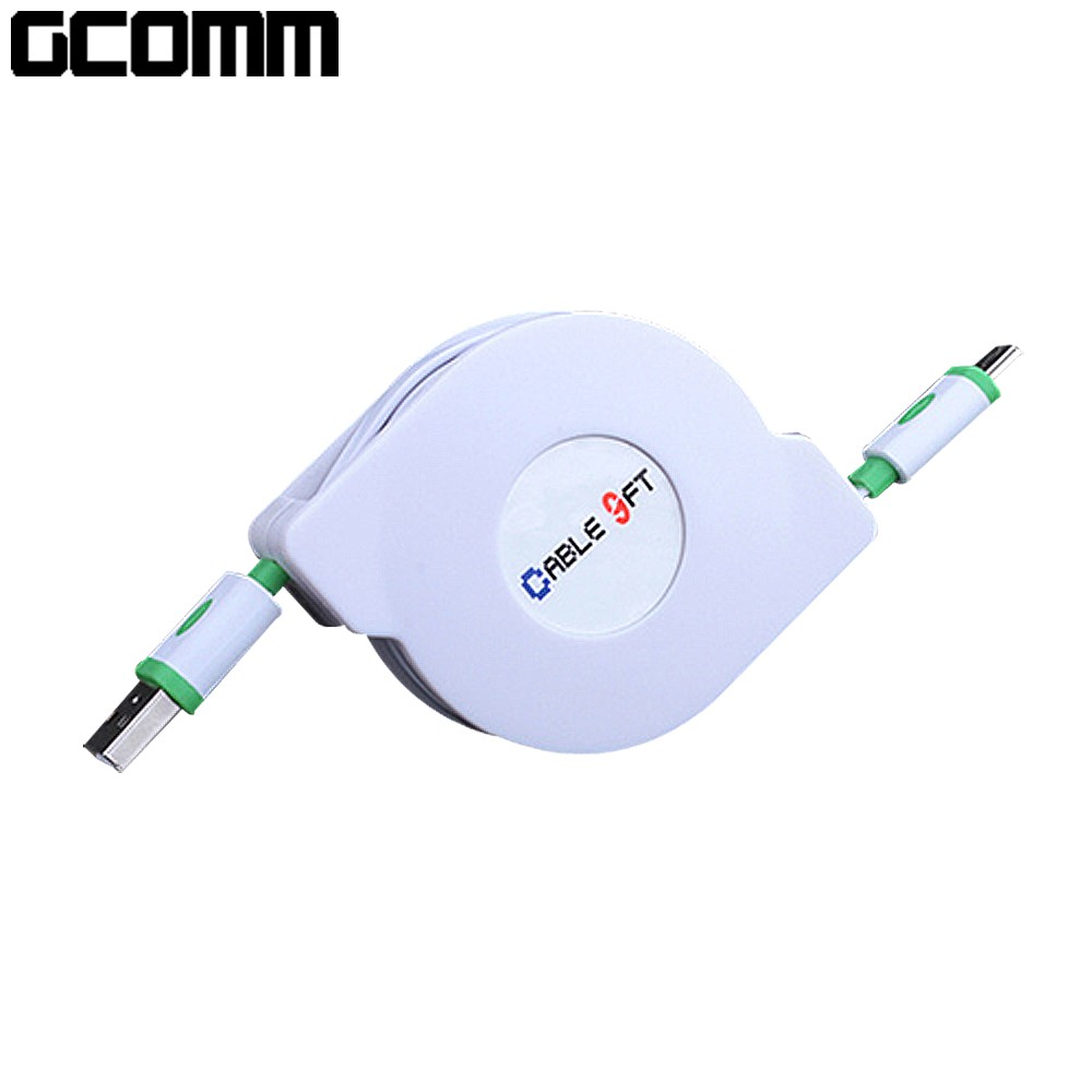 GCOMM micro-USB 強固型高速充電傳輸伸縮扁線 (1米)青春綠, , large