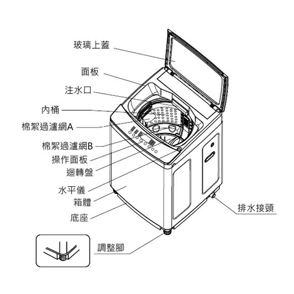 KOLIN 12kg Single Tub Washing Machine BW-12V01, , large